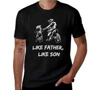 XKPTTRAXC Like Father Like Son Motocross Dirt Bike T-Shirt Funny Cotton Personalised Man Casual