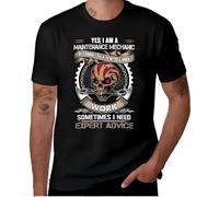 XKPTTRAXC Maintenance Mechanic T-Shirt Essential Funny Dark Humor Men's Cotton Round Collar Short Sleeves