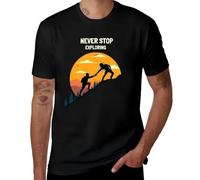 XKPTTRAXC Never Stop Exploring for Hiking T-Shirt for Man 100 Percent Cotton Cotton