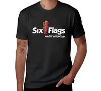 XKPTTRAXC Six Flags Magic Mountain T-Shirt Men's Cotton Round Collar Short Sleeves