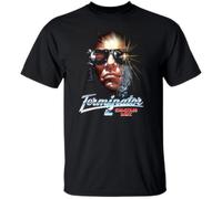 XKPTTRAXC Terminator II 2 Shocking Dark T Shirt Black 100% Cotton S-4XL