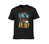 XKPTTRAXC There's Snow Better Time to Read Book Lover Gifts Summer Clothes T-Shirts for Men Cotton