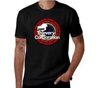 XKPTTRAXC Thievery Corporation Genres Electronic Music T-Shirt Men's Cotton Round Collar Graphic