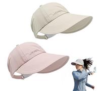 XKrmp 2-Pack UPF 50+ Sun Protection Baseball Hat, Ponytail Friendly Open-Top Visor, UV Wide Brim Quick-Dry Cap for Men Women (G)