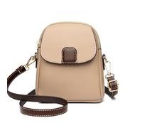 XKrmp 2026 Leather Crossbody Bags for Women, Double-Layer Zipper Small Purses, Lychee PU Multi-Pocket Travel Shoulder Bag (D)