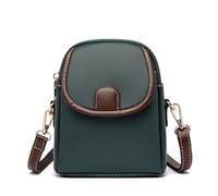 XKrmp 2026 Leather Crossbody Bags for Women, Double-Layer Zipper Small Purses, Lychee PU Multi-Pocket Travel Shoulder Bag (A)