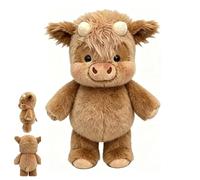 XKrmp 2026 New Running Highland Cow Plush - Battery-Free Interactive Moving Legs Stuffed Animal, Ultra-Soft Desk Companion & Kawaii Room Decor (Brown,18 in)