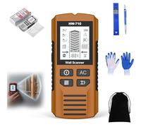 XKrmp 5-in-1 Stud Finder Wall Scanner - Handheld Metal Detector & Live AC Wire Locator with HD LCD Display, Sensor for Wood, Pipe, Joist on Drywall & Concrete (Battery Not Included) (Yellow)