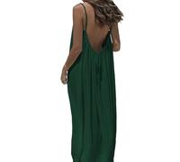 XKrmp Backless Lounge Dress - Casual Sleeveless Cami House Dress for Women Soft Loose Fit Summer Gown, for Beach Vacation (G,TG)