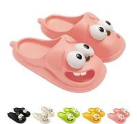 XKrmp Big Eye Dog Slipper, Tongue Kiss Slippers, Funny Slides, Cute Funny 3D Big Eye Dog Fun Cartoon Package Head Eva Slippers (Pink,8-9)