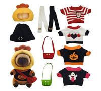 XKrmp Capybara Plush with Capybara Clothes Set - Super Soft Stuffed Toy, Dress Up Cute Plushies for Boys and Girls, Great for Birthday and Christmas (Style# 1)