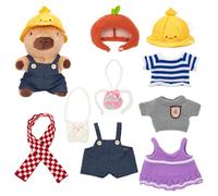 XKrmp Capybara Plush with Capybara Clothes Set - Super Soft Stuffed Toy, Dress Up Cute Plushies for Boys and Girls, Great for Birthday and Christmas (Style# 2)