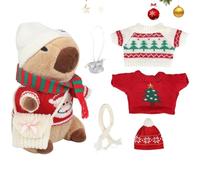 XKrmp Capybara Plush with Capybara Clothes Set - Super Soft Stuffed Toy, Dress Up Cute Plushies for Boys and Girls, Great for Birthday and Christmas (Style# 4)