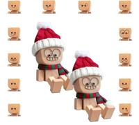XKrmp Christmas Shaking Feet Wooden Doll with 12 Magnetic Expression - Handcrafted Figurine for Cars Dashboard and Desktop Decor, Swaying Legs Add Fun and Stress Relief to Your Holiday (Mixed #2)