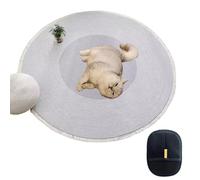 XKrmp Cotton Rope Area Rug for Cats -Durable Cat Scratching Rug with Washable Round Vintage Reversible Woven Tassel Design, Soft and Stylish Home Accent, Easy Clean, Multiple Sizes (#3,24")