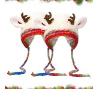 XKrmp Creative Antler Hat & Handbag Combo - Christmas Reindeer Themed Knitted Beanie, Cozy and Windproof for Winter Gifts (2Pcs-# 2)