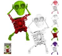 XKrmp Dancing and Swinging 3D Skull Toy - Skeleton Dancing and Swinging Clockwork, Ideal for Halloween Party Favors, Office Desk Toys, and Collector Toy Figures (Mixed#6)