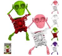 XKrmp Dancing and Swinging 3D Skull Toy - Skeleton Dancing and Swinging Clockwork, Ideal for Halloween Party Favors, Office Desk Toys, and Collector Toy Figures (Mixed#5)