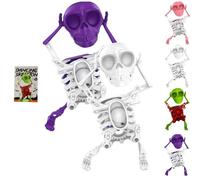 XKrmp Dancing and Swinging 3D Skull Toy - Skeleton Dancing and Swinging Clockwork, Ideal for Halloween Party Favors, Office Desk Toys, and Collector Toy Figures (Mixed#2)