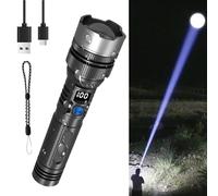 XKrmp Flashlight Rechargeable Super Bright Zoomable LED, Flashlights High Lumens Rechargeable, Tactical Flashlight, for Camping, Home, Emergencies (1PC)