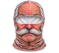 XKrmp Funny Old Man Ski Mask, Realistic Face Balaclava for Adults | Polyester Face Cover • Grandpa-Style Wrinkle & Mustache Print • Skiing, Snowboarding & Party Photos