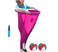 XKrmp Granny Pants Yard Game Sets with Bouncy Balls,Freaky Party Games Pants,Fill Your Giant Pant,Fun Family Reunion & Adult Yard Game for Groups. (Purple,2balls)