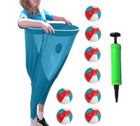 XKrmp Granny Pants Yard Game Sets with Bouncy Balls,Freaky Party Games Pants,Fill Your Giant Pant,Fun Family Reunion & Adult Yard Game for Groups. (Blue,8balls)
