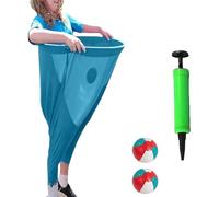 XKrmp Granny Pants Yard Game Sets with Bouncy Balls,Freaky Party Games Pants,Fill Your Giant Pant,Fun Family Reunion & Adult Yard Game for Groups. (Blue,2balls)