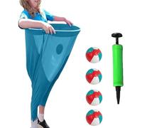 XKrmp Granny Pants Yard Game Sets with Bouncy Balls,Freaky Party Games Pants,Fill Your Giant Pant,Fun Family Reunion & Adult Yard Game for Groups. (Blue,4balls)