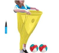 XKrmp Granny Pants Yard Game Sets with Bouncy Balls,Freaky Party Games Pants,Fill Your Giant Pant,Fun Family Reunion & Adult Yard Game for Groups. (Yellow,2balls)