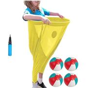 XKrmp Granny Pants Yard Game Sets with Bouncy Balls,Freaky Party Games Pants,Fill Your Giant Pant,Fun Family Reunion & Adult Yard Game for Groups. (Yellow,4balls)