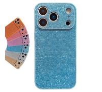 XKrmp High-End Glitter Electroplated Case for iPhone 17 16 15 14 13 12 11 Series, Fashionable Bling Design, Non-Slip Grip Shockproof Cover (Blue,for IPHONE 16 Pro)