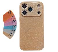 XKrmp High-End Glitter Electroplated Case for iPhone 17 16 15 14 13 12 11 Series, Fashionable Bling Design, Non-Slip Grip Shockproof Cover (Gold,for IPHONE 13 Pro)