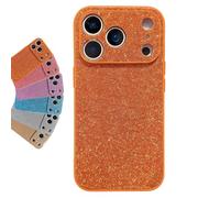 XKrmp High-End Glitter Electroplated Case for iPhone 17 16 15 14 13 12 11 Series, Fashionable Bling Design, Non-Slip Grip Shockproof Cover (Orange,for IPHONE 15)