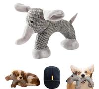 XKrmp Linen Safari Squeaky Dog Toys for Small Medium Breeds - Durable Plush Chew Toy with Crinkle Sound for Teething & Anxiety Relief - Soft Natural Texture for Interactive Fetch Play (B)