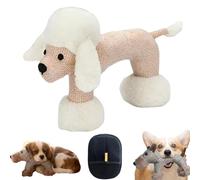 XKrmp Linen Safari Squeaky Dog Toys for Small Medium Breeds - Durable Plush Chew Toy with Crinkle Sound for Teething & Anxiety Relief - Soft Natural Texture for Interactive Fetch Play (D)