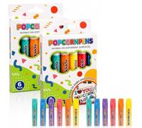 XKrmp Popcorn Pens Puffy 3D Art Set, 6-Color Heat-Activated Bubble Markers (2 Sets)