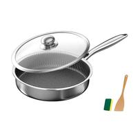 XKrmp Premium Non-Stick Pan with Spatula & Lid, Professional Home Skillet Deep, Multi-Purpose Non Stick Fry Pan, Dishwasher & Oven Safe, Compatible With All Cooktops (30cm)