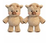 XKrmp Running Highland Cow Plush - Interactive Moving Legs Stuffed Animal for Adult Stress Relief & Desk Decor, Ultra-Soft Fluffy Companion, 17.7" (2PCS)
