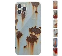 XKrmp Rusty Phone Case, Vintage Rust Look Industrial Iron Phone Case - Shockproof TPU Cover with Glossy Finish, for iPhone 16/15/14/13/12/11 Pro Max (#2,for Iphone 14 Plus)