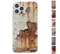 XKrmp Rusty Phone Case, Vintage Rust Look Industrial Iron Phone Case - Shockproof TPU Cover with Glossy Finish, for iPhone 16/15/14/13/12/11 Pro Max (#1,for Iphone 14 Plus)