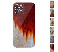 XKrmp Rusty Phone Case, Vintage Rust Look Industrial Iron Phone Case - Shockproof TPU Cover with Glossy Finish, for iPhone 16/15/14/13/12/11 Pro Max (#5,for Iphone 14 Pro)