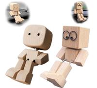 XKrmp Shaking Wooden Man Doll, Wooden Figure That Sways, Shake Your Feet Happily Wood Toy, Little Handmade Wood Car Desktop Decoration, Gifts for Wife Daughter (#3)