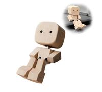 XKrmp Shaking Wooden Man Doll, Wooden Figure That Sways, Shake Your Feet Happily Wood Toy, Little Handmade Wood Car Desktop Decoration, Gifts for Wife Daughter (#1)