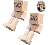 XKrmp Shaking Wooden Man Doll, Wooden Figure That Sways, Shake Your Feet Happily Wood Toy, Little Handmade Wood Car Desktop Decoration, Gifts for Wife Daughter (#5)