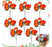 XKrmp Spring Porch Refresh Artificial Hydrangea Flowers, UV Resistant Silk Floral Stems for Outdoor Planters, 16-inch Faux Fake Plants for Window Box, Garden & Home Wedding Decor, 6/8/10 Pcs (D,8Pcs)