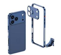 XKrmp Ultra-Thin Metal Frame Heat Dissipation Case with Lens Protector for iPhone Series - Slim Hard Titanium Shockproof Design & Detachable Metal Lens Cover Seahorse Buckle (#3,for IPone 17)