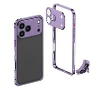 XKrmp Ultra-Thin Metal Frame Heat Dissipation Case with Lens Protector for iPhone Series - Slim Hard Titanium Shockproof Design & Detachable Metal Lens Cover Seahorse Buckle (#8,for IPone 17 Air)