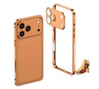 XKrmp Ultra-Thin Metal Frame Heat Dissipation Case with Lens Protector for iPhone Series - Slim Hard Titanium Shockproof Design & Detachable Metal Lens Cover Seahorse Buckle (#2,for IPhone 16)