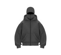 XKrmp Unisex Style Balaclava Hoodie, Fleece-Lined Hooded Sweatshirt , Zip Up Hoodie with Mask for Hip-Hop Fashion (C,3TG)